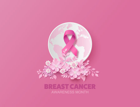 Breast Cancer Awareness Month Background. Vector Illustration. EPS10のイラスト素材