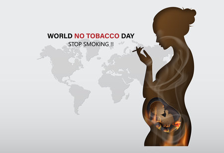 Vector illustration of a Background for World No Tobacco Day. Stop Smoking.のイラスト素材