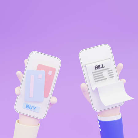 3D Illustrations. Contactless payment. near-field communication concept. online transactions PayPass