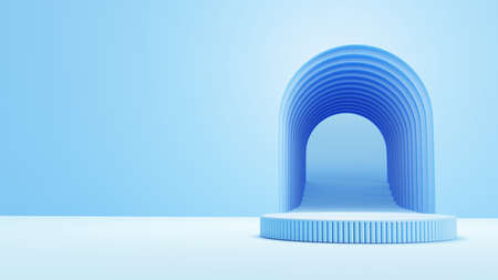 light blue Abstract geometry shape background. light blue podium bar mockup scene for cosmetic or...