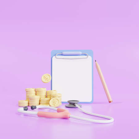 Business Financial Check-Up. business concept,3d illustrationの写真素材