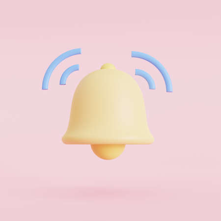 3D Notification message bell, icon alert, and alarm icon. 3d illustrationの写真素材