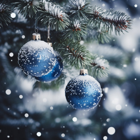 Christmas Tree, Ornaments and Defocused Background, generative aiの素材