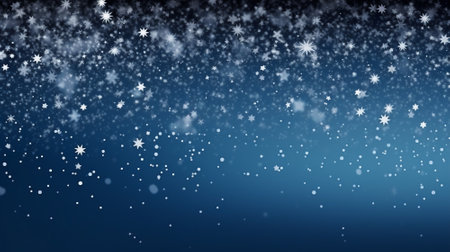 Snow blue background. Christmas snowy winter design. Christmas background snow blue background. Christmas snowy winter design. White falling snowflakes, Generative AIの素材