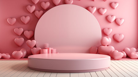 valentine's day,display podium Generative Aの素材