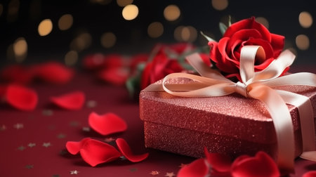 gift boxes with shiny glitter backgrounds, great for valentine's event. Generative AIの素材