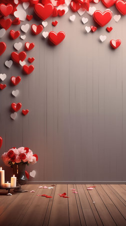 Beautiful vertical background for Valentine's Day Generative AIの素材