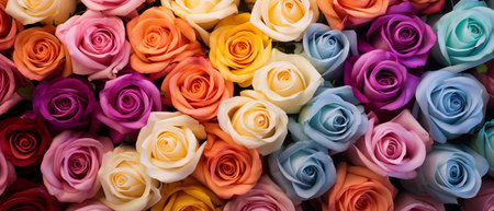 roses showing different colors  background Generative AIの素材