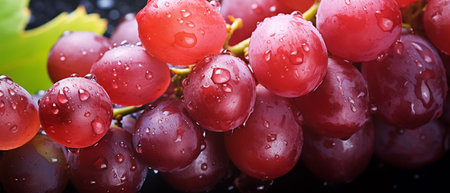 Close up, of raw organic sweet red grapes background Generative AIの素材