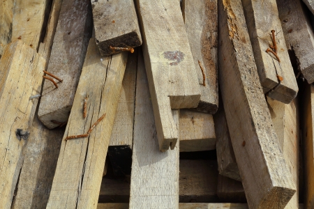 Wood, rusty nails, construction の写真素材