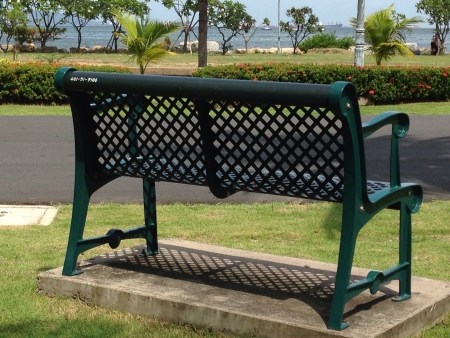 Field chair in the public park by the seaの素材