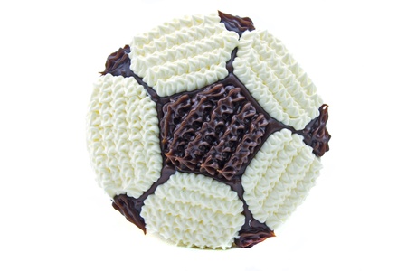 Cake Football on white backgroundの写真素材