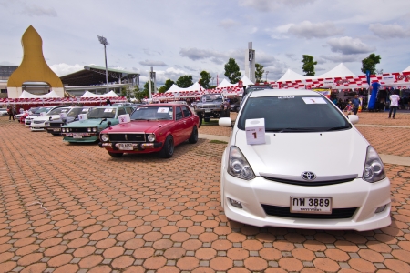 KORAT, THAILAND - SEP 1 : Toyota Motorsport 2012 round 4 Vios one make race stock car at His majesty the King 80th birthday anniversary stadium on September 1, 2012 in Nakhonratchasima,Thailandのeditorial素材