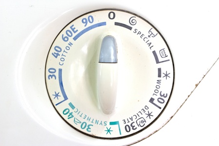 Washing machine program dial closeup