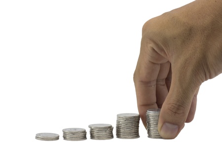 coin stack on white background