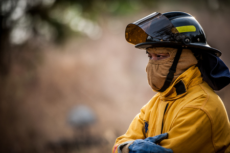 A firefighters dress their suit before the operating