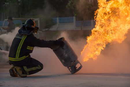 Firefighters training