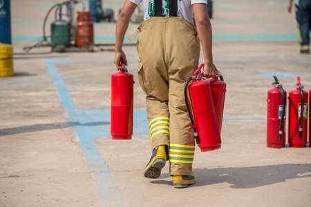 Firefighters trainingの写真素材
