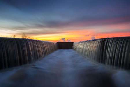 water cascade streaming down a lasherの写真素材
