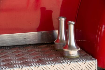 firefighter truck and toolsの写真素材