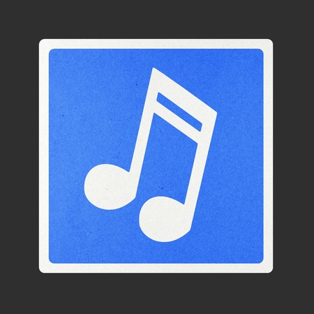 Notes traffic sign recycled paper on white background.の写真素材