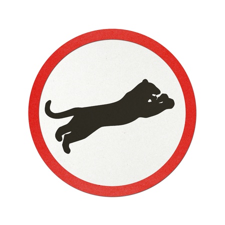Panther traffic sign recycled paper on white background.の写真素材