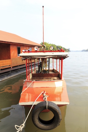 The boat in the landscape of river.の写真素材