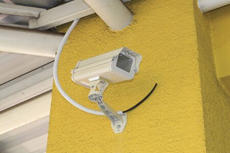 New Housing of CCTV security camera on the wall.の写真素材