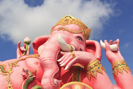 Antique ganesh statue in Wat Sman Rattanaram in Chachoengsao province at thailand.の写真素材