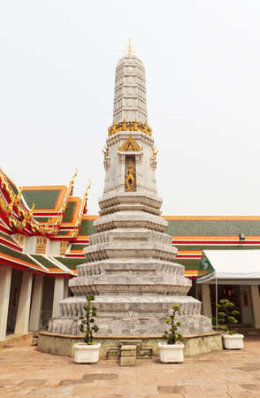 White stupa from Wat Pho in bangkok, Thailand の写真素材