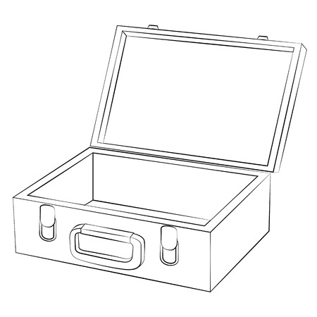 Black outline vector bag on white background.のイラスト素材