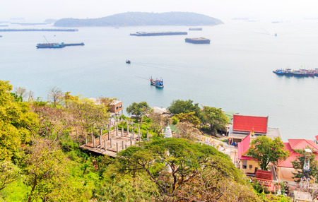 The scenic sea view from the mountain.の写真素材