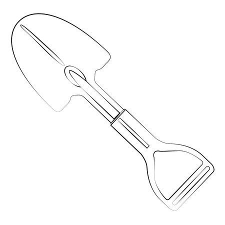Black outline vector garden tool on white background.のイラスト素材