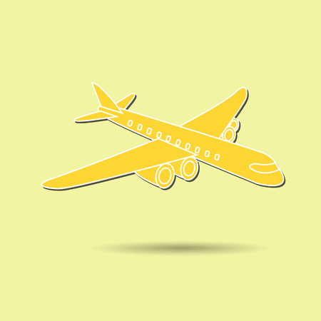 Vector illustration of airplane against color background.のイラスト素材