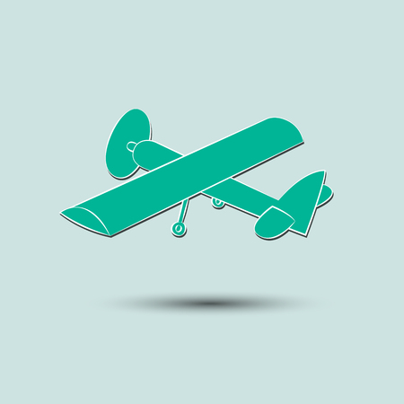 Vector illustration of airplane against color background.のイラスト素材