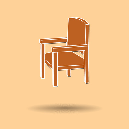 Vector illustration of chair against color background.のイラスト素材