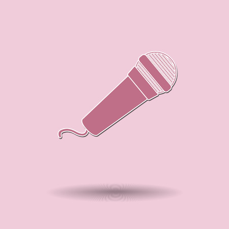 Vector illustration of  Microphone color background.のイラスト素材