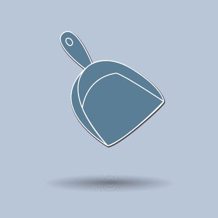 Vector illustration of  box broom & dustpan color background.のイラスト素材