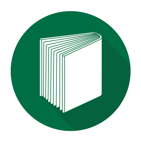 White vector book on color circle background.のイラスト素材