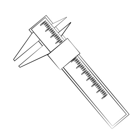 Black outline vector vernier on white background.のイラスト素材
