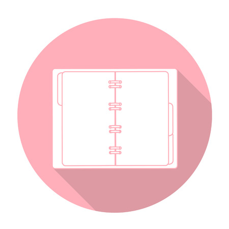 White vector book on color circle background.のイラスト素材