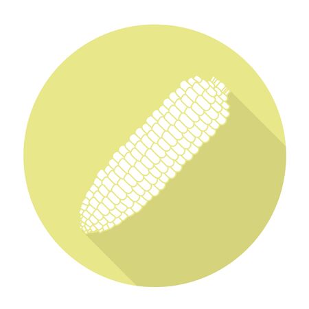 White vector corn on color circle background.のイラスト素材