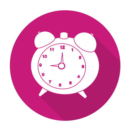 White vector clock on color circle background.のイラスト素材