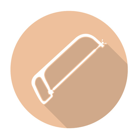 White vector saw on color circle background.のイラスト素材