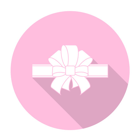 White vector ribbon on color circle background.のイラスト素材