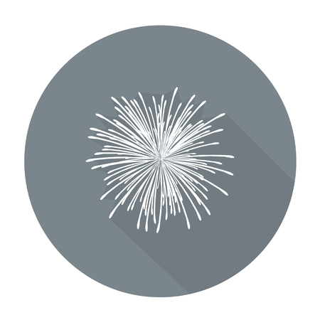 White vector Fireworks on color circle background.のイラスト素材