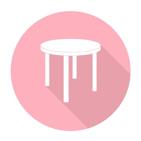 White vector chair on color circle background.のイラスト素材