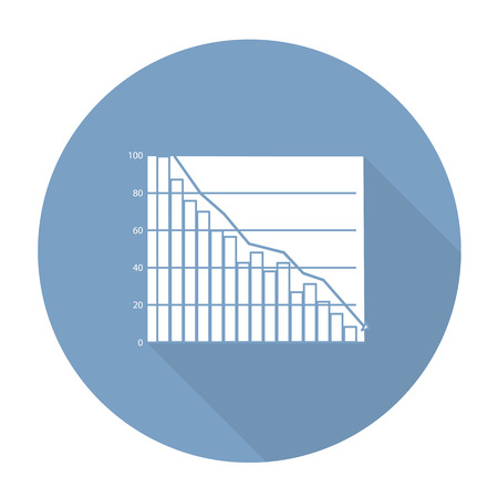 White vector graph on color circle background.のイラスト素材
