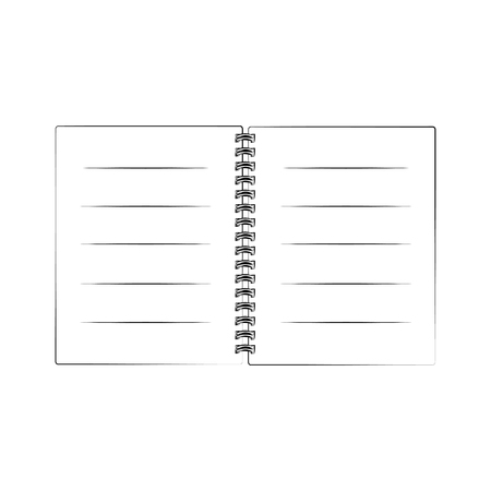 Black outline vector Book on white background.のイラスト素材