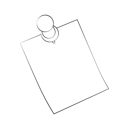 Black outline vector sticky Note on white background.のイラスト素材